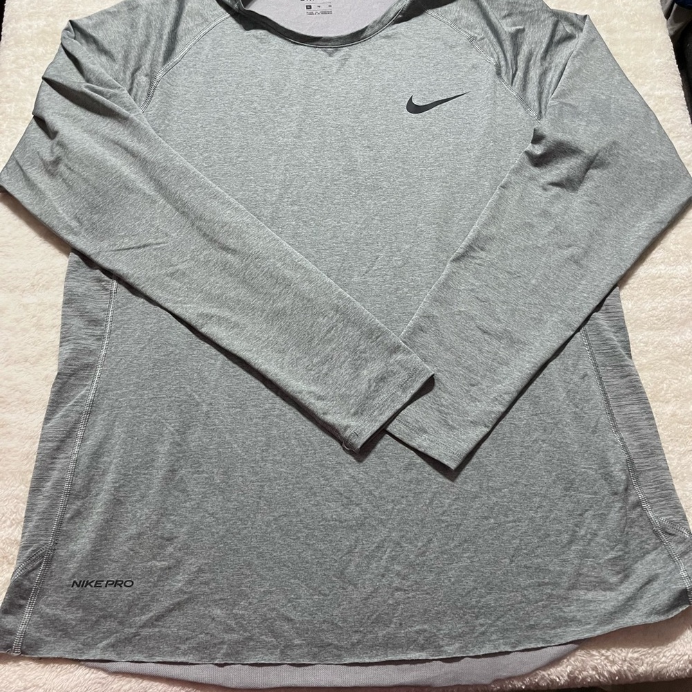 Nike Pro Women Light Gray Long Sleeve Tee XL